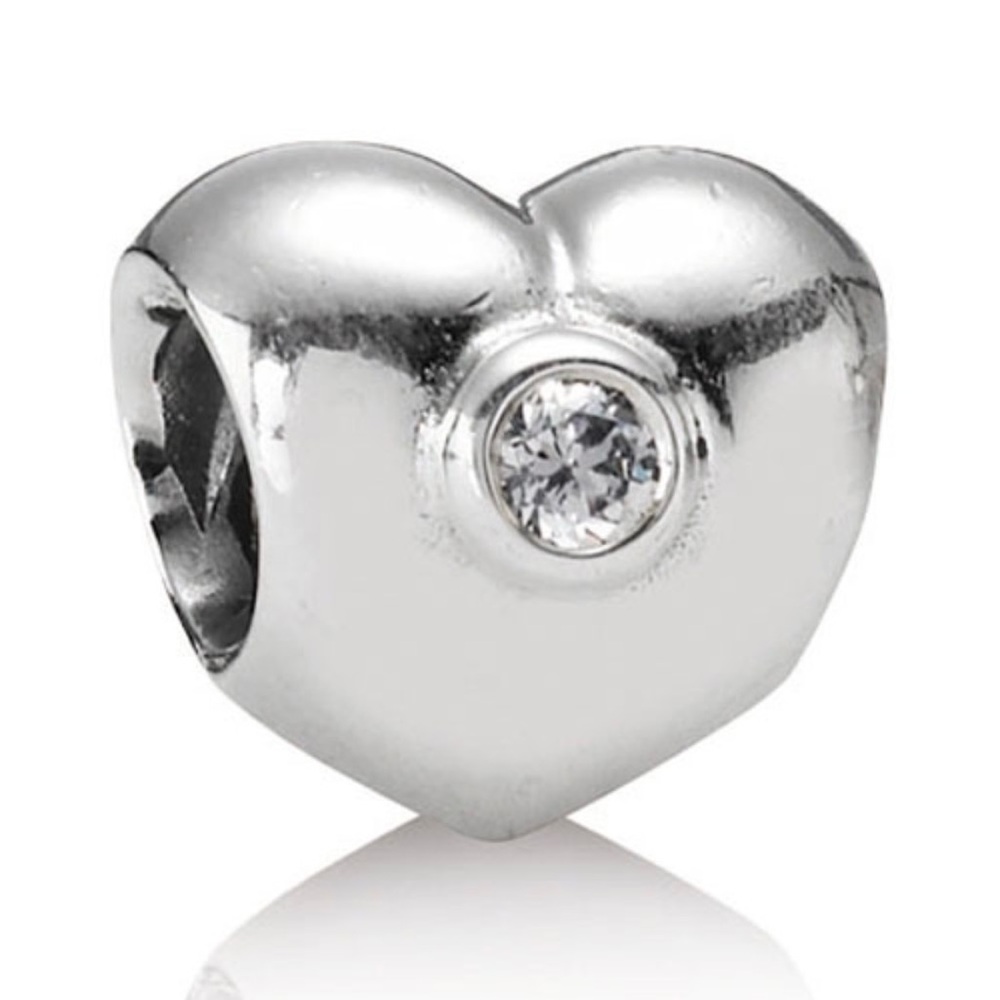 Pandora Retired Bubble Heart Charm with CZ